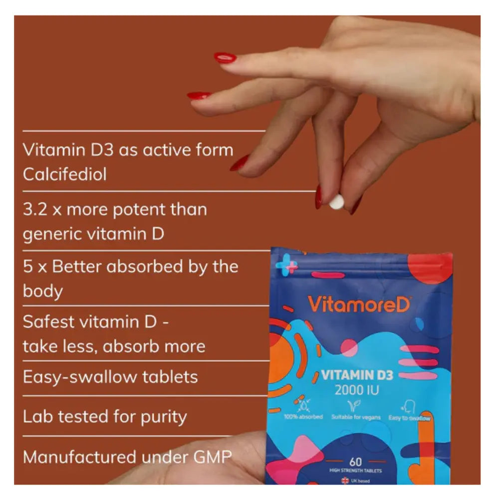 Vitamin D3 2000 IU - 60 Tablets | VitamoreD