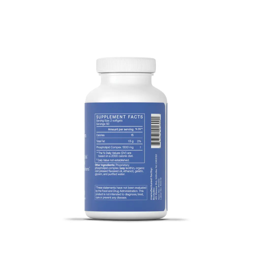BodyBio PC Softgels (Phosphatidylcholine) - 100 Softgels | Body Bio