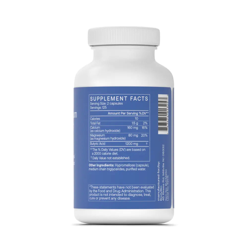 Butyrate Calcium Magnesium - 250 Capsules | Body Bio