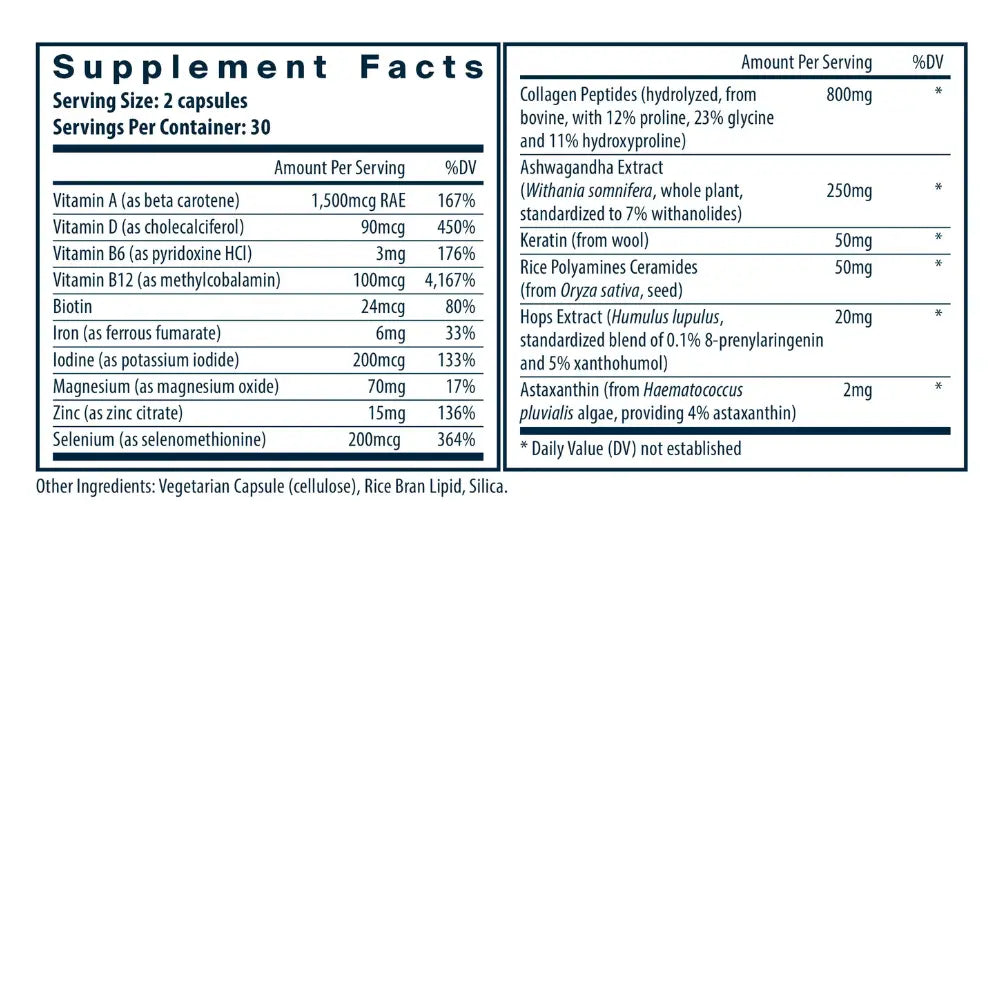 Hair Growth Complex for Women - 60 Capsules | Vital Nutrients