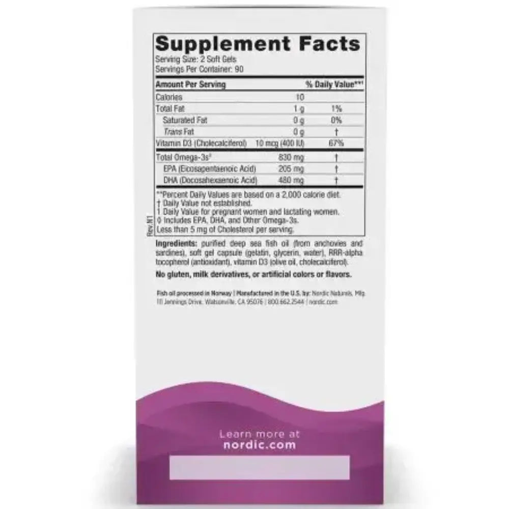 Prenataal DHA 830mg - 180 Softgels | Nordic Naturals