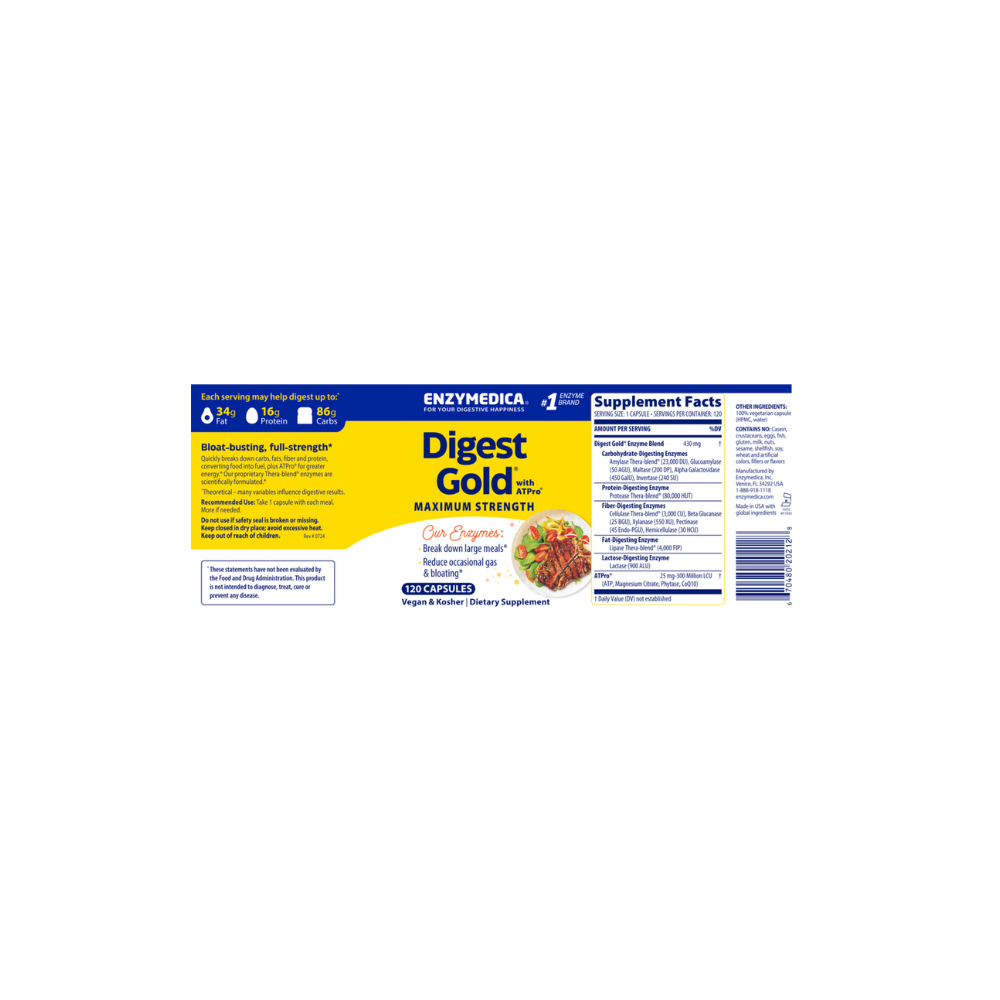 Digest Gold - 180 Capsules - Enzymedica