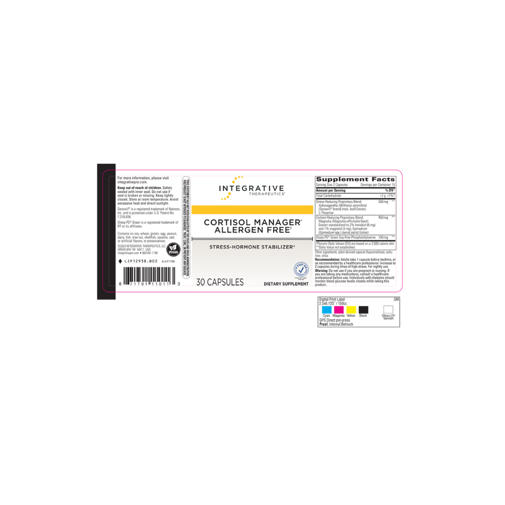 Cortisol Manager - 30 capsules | Integrative Therapeutics ALLERGY FREE