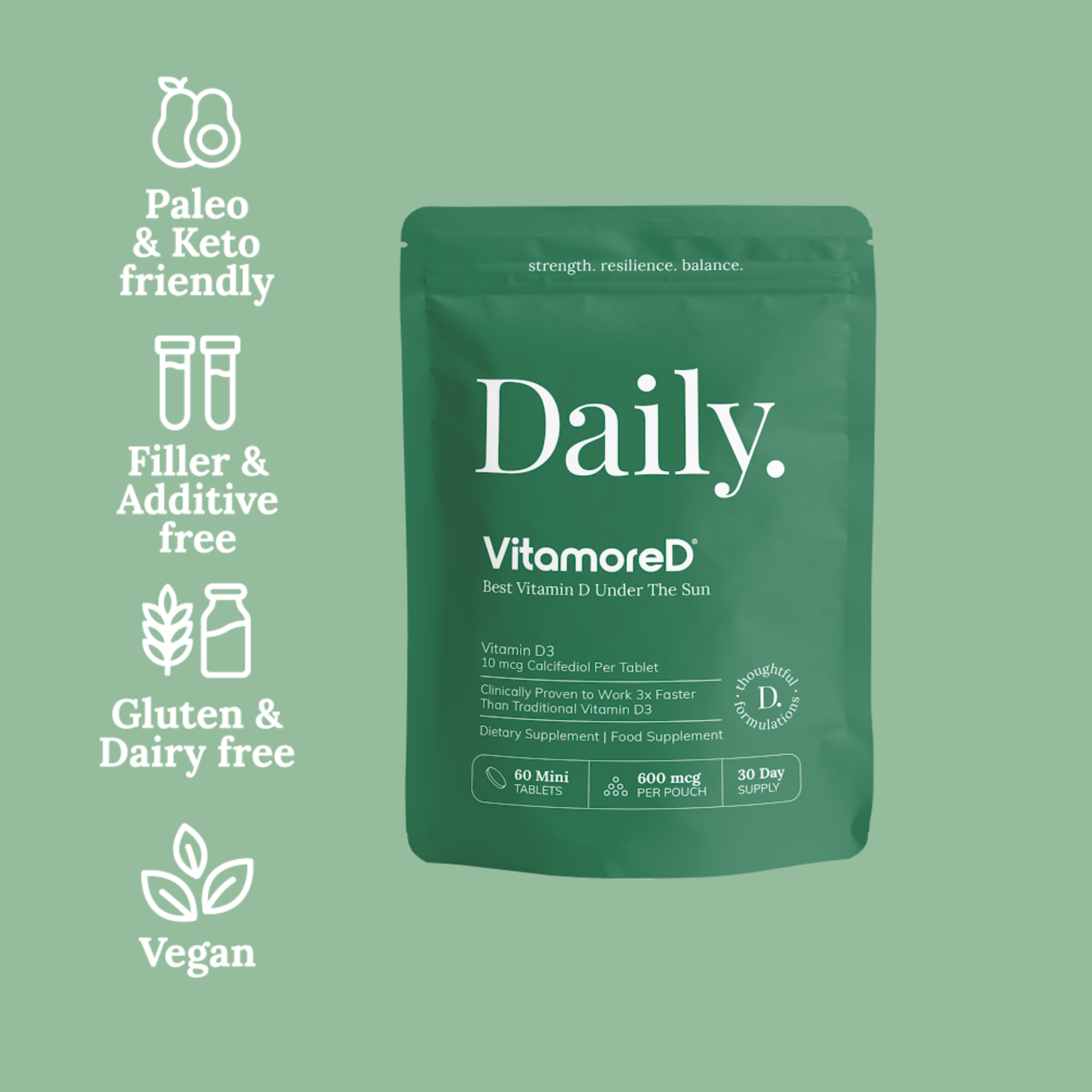Vitamina D3 2000 UI - 60 tabletas | VitamoreD