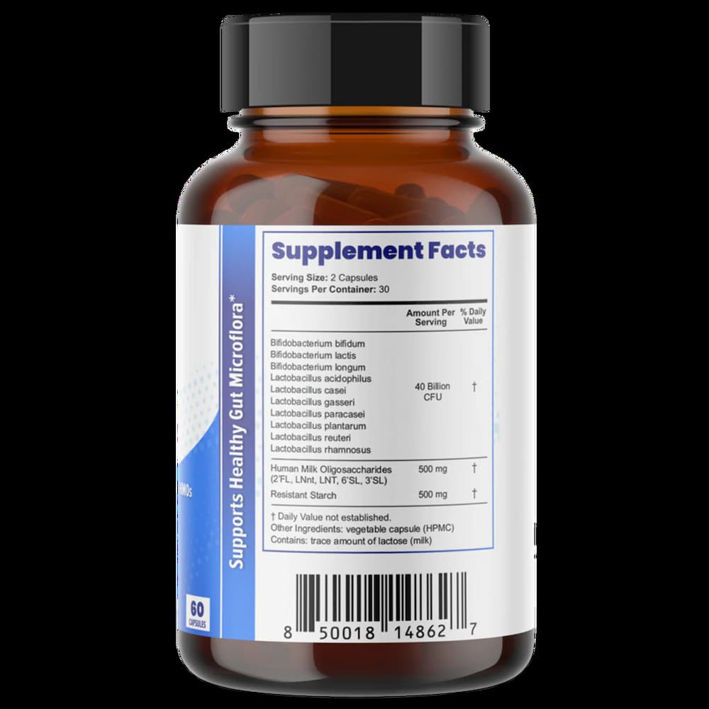 SuperHMO® Synbiotic Capsules: 5 HMOs +10 Probiotics - 60 capsules | Layer Origin