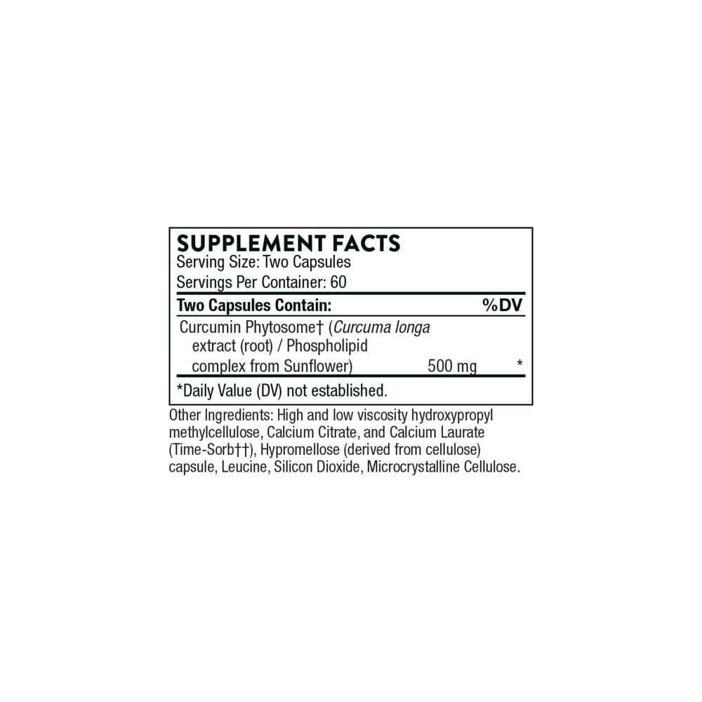 Curcumin Phytosome 500mg (Sustained Release) - 120 Capsules | Thorne
