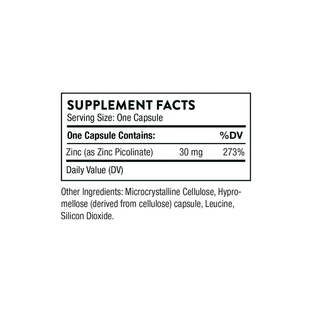 Zinc Picolinate 30mg - 60 Capsules | Thorne