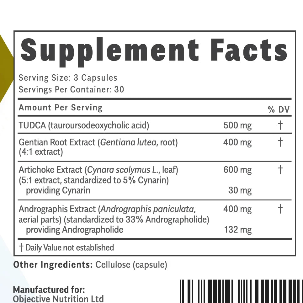 TUDCA + Bitters Blend 90 Capsules | Objective Nutrients