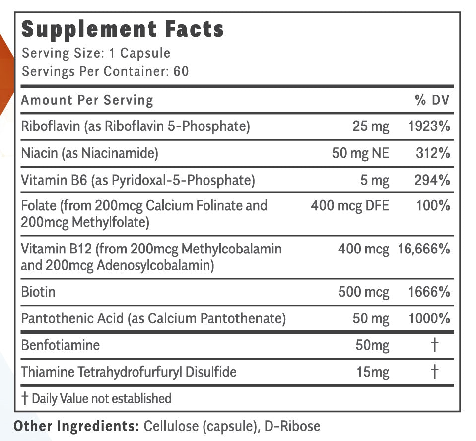 Complexul B Methylated ThiActiv - 60 capsule | Objective Nutrients