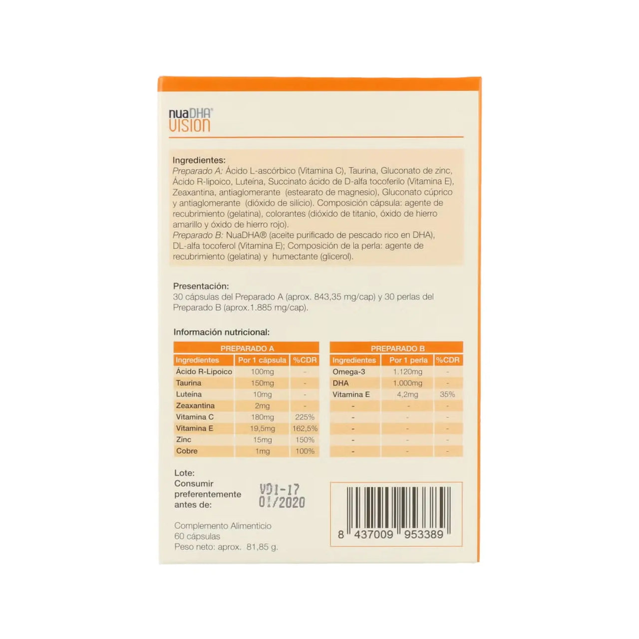 NuaDHA Vision - 30 DHA pearls + 30 capsules | Nua Biological