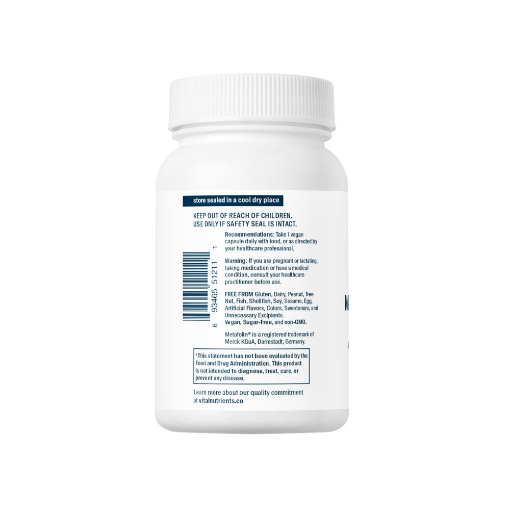 B-12/Methyl Folate 1000mcg/800mcg - 100 Capsules | Vital Nutrients