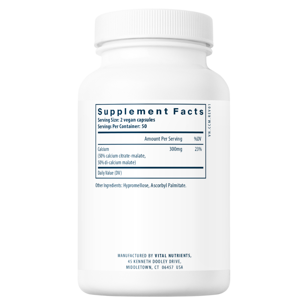 Calcium (Citrat og Malat) | 150mg | 100 Kapsler | Vital Nutrients