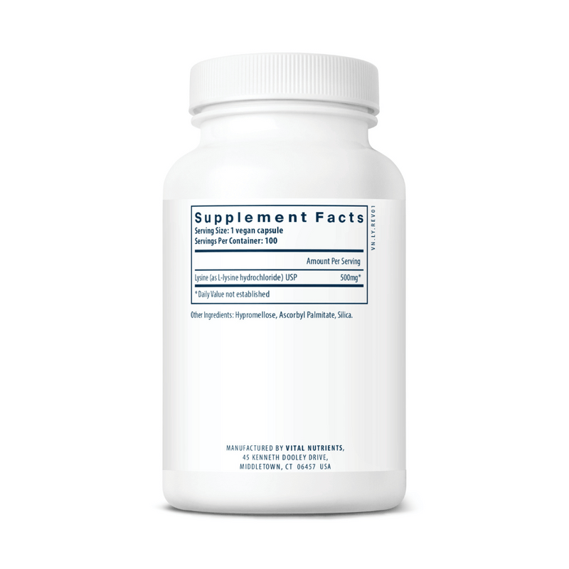 Lysine 500mg - 100 Capsules | Vital Nutrients