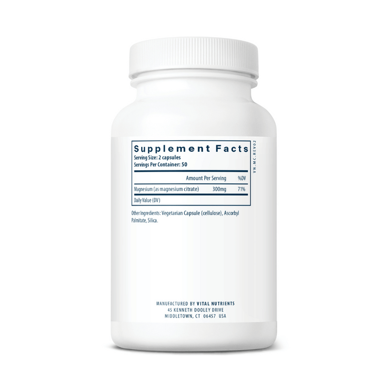 Magnesium Citraat 150mg - 100 Capsules | Vital Nutrients