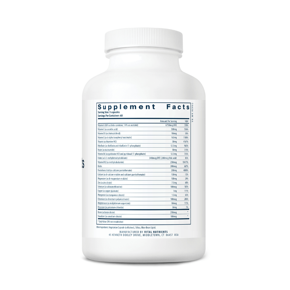 Multi-Nutrients (No Iron or Iodine) - 180 Capsules | Vital Nutrients