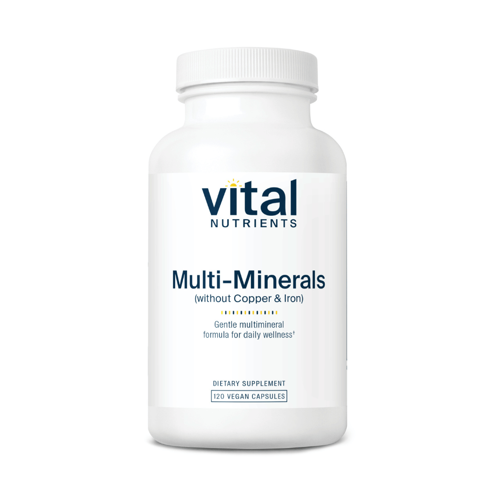Multi-Minerals Citrate/Malate Formula (No Copper or Iron) - 120 Capsules | Vital Nutrients
