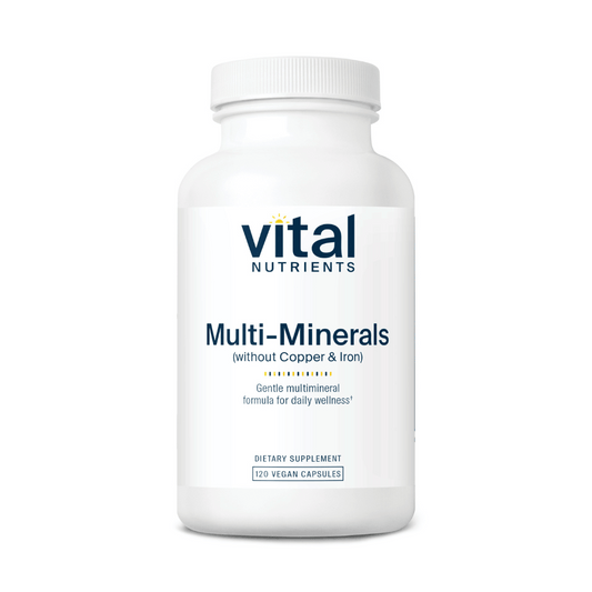 Multi-Minerals Citrate/Malate Formula (No Copper or Iron) - 120 Capsules | Vital Nutrients