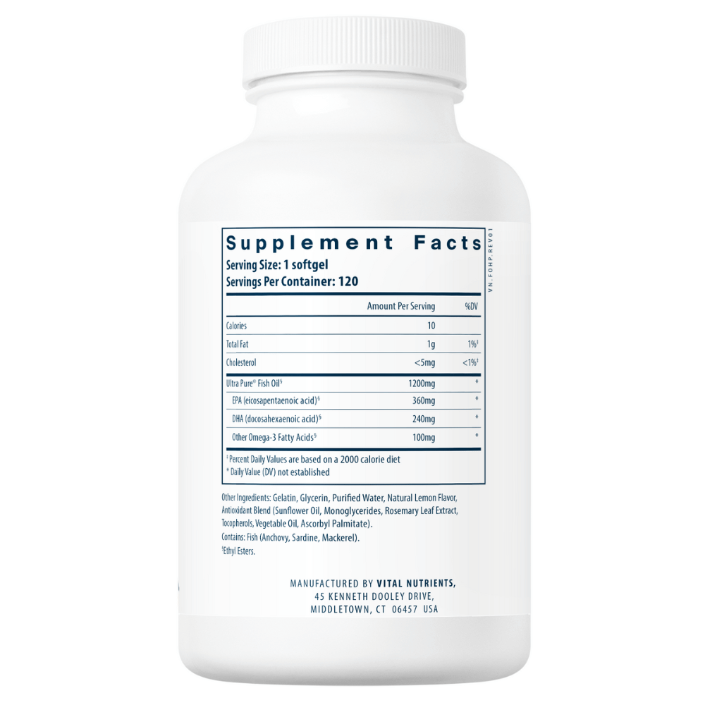 Ultra Pure Fish Oil 700 - 120 Softgels | Vital Nutrients