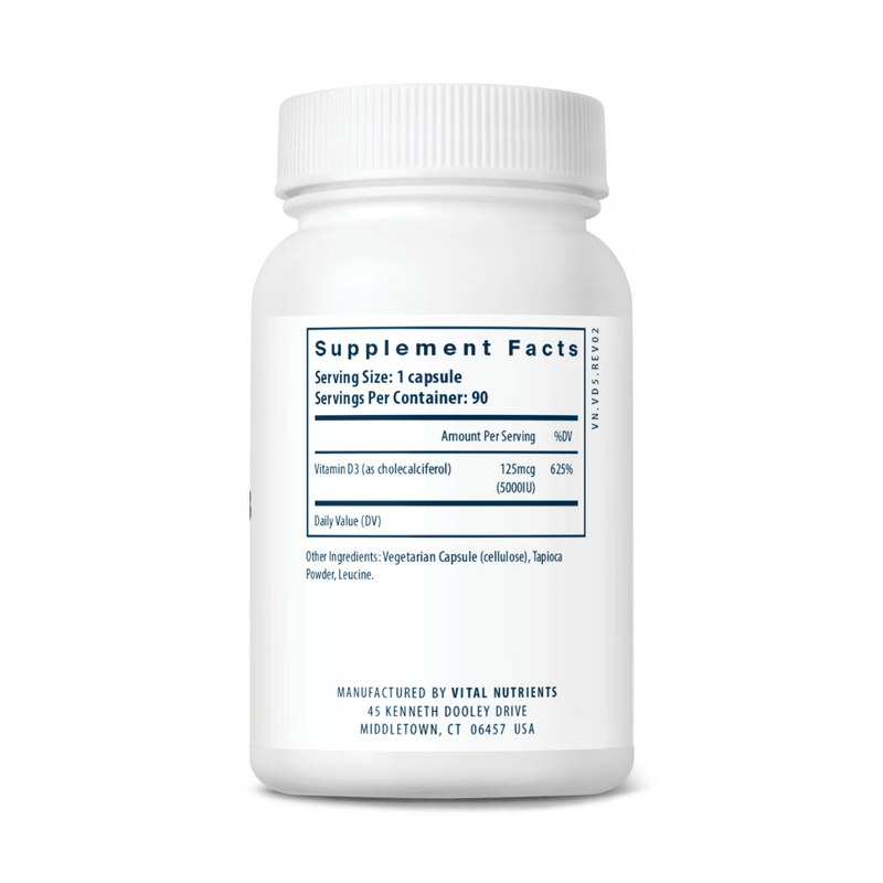 D3-vitamin | 5.000 IE | 90 Kapsler | Vital Nutrients