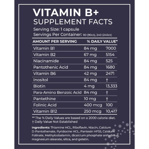 Vitamin B+ - 90 Capsules | Body Bio