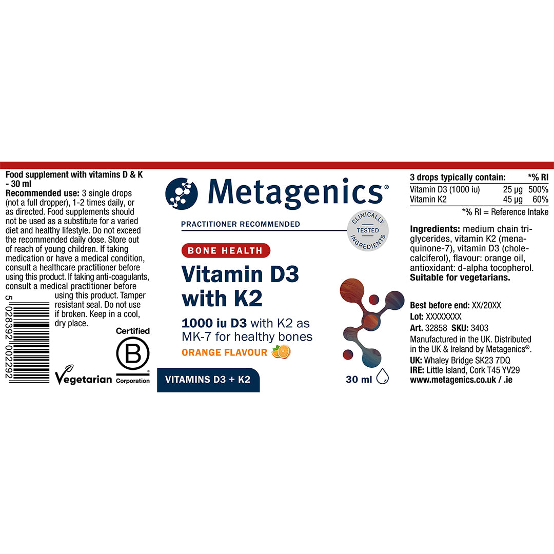 Vitamine D3 met K2 - 30ml | Metagenics