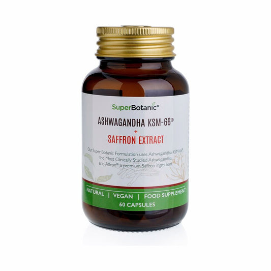 Ashwagandha KSM-66® + Saffron Extract® - 60 Capsules | Super Botanic