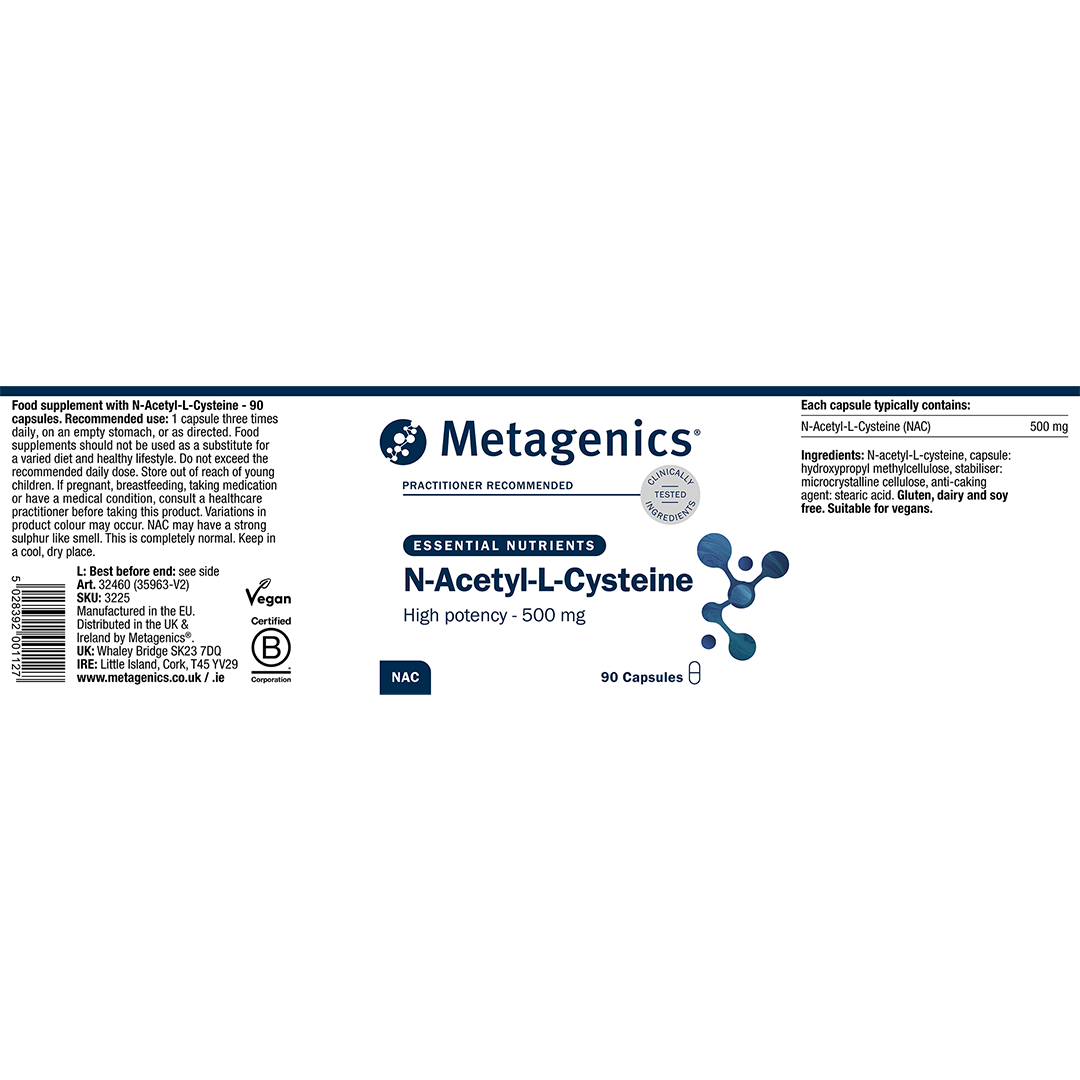 N-Acetyl-L-Cysteine (NAC) 500mg - 90 Capsules | Metagenics