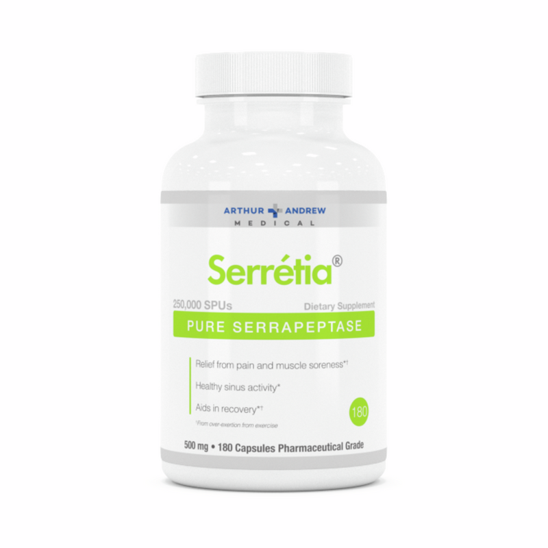 Serretia (Serrapeptase) 250,000 SPU's | 90 Kapsler | Arthur Andrew Medical